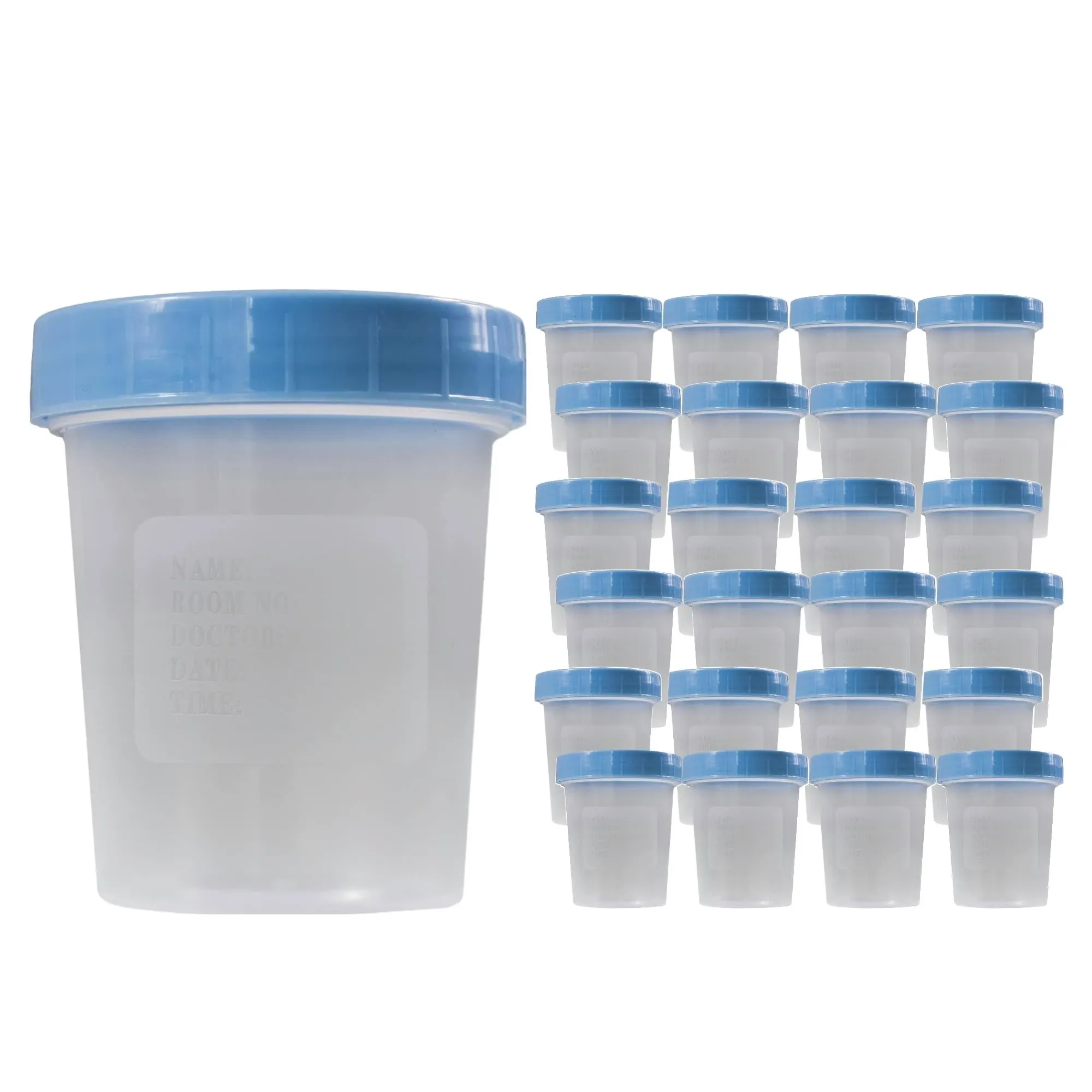 25 Specimen Cups with Leak Proof Screw On Lids