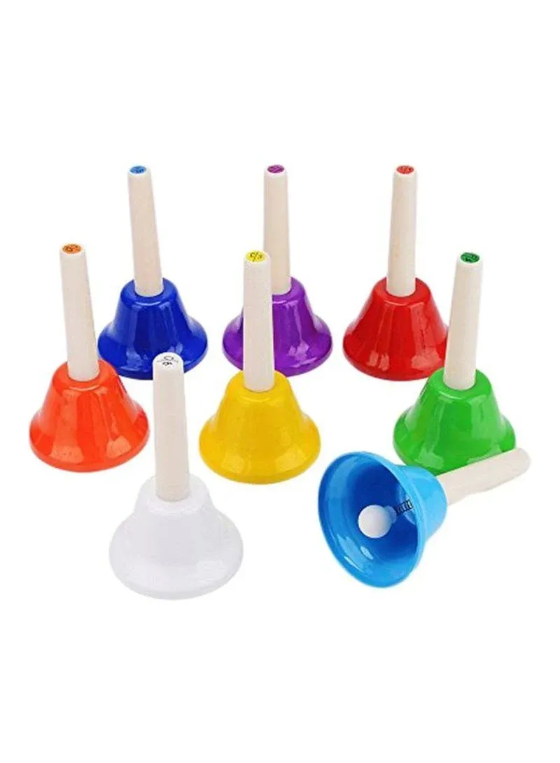 Vangoa Hand Bells Set 8 Note Handbells Set Colorful Diatonic Metal Bells Musical Toy Percussion for Kids Toddlers Children Musical Teaching Church