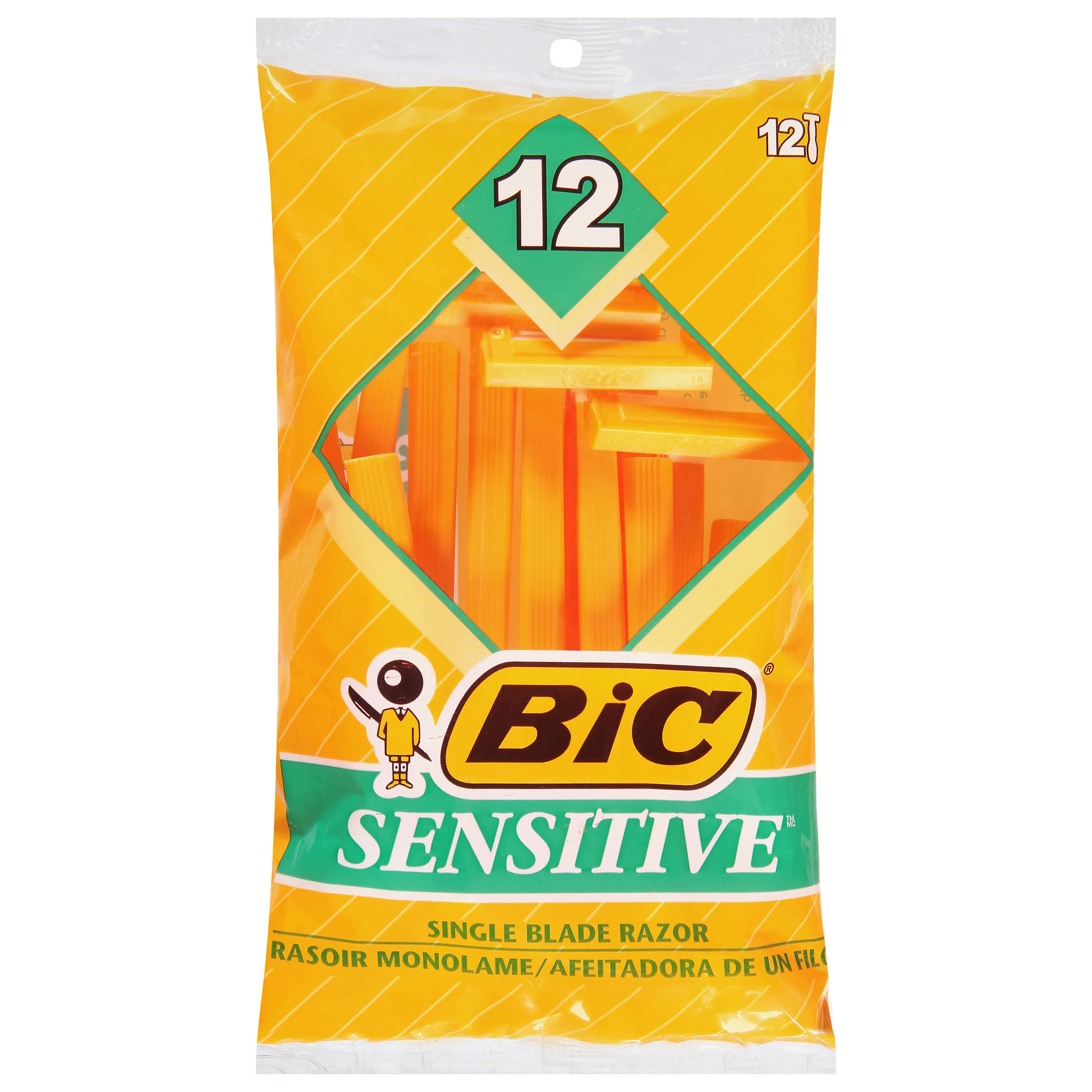 Bic Single Blade Shavers Sensitive Skin 12 each  by Bic