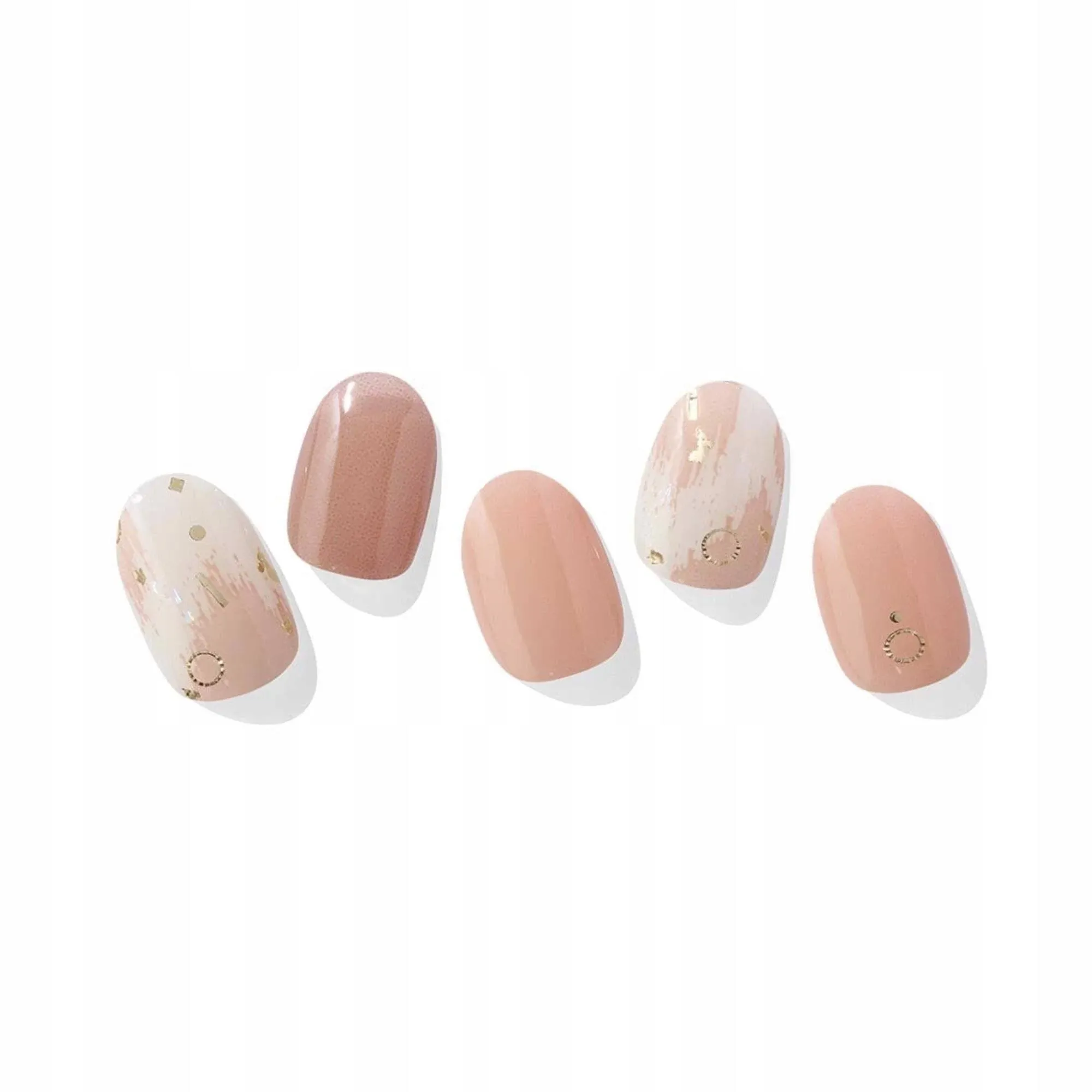 ohora Semi Cured Gel Nail Strips (N Egg & Fry) - Works with Any UV Nail Lamps, Salon-Quality, Long Lasting, Easy to Apply & Remove - Includes 2 Prep Pads, Nail File & Wooden Stick