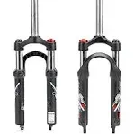 Bucklos 20 inch Coil Folding Bike Suspension Fork Travel 50mm 286mm Threadless Straight Tube QR 9mm Crown Lockout Disc Brake Front Forks