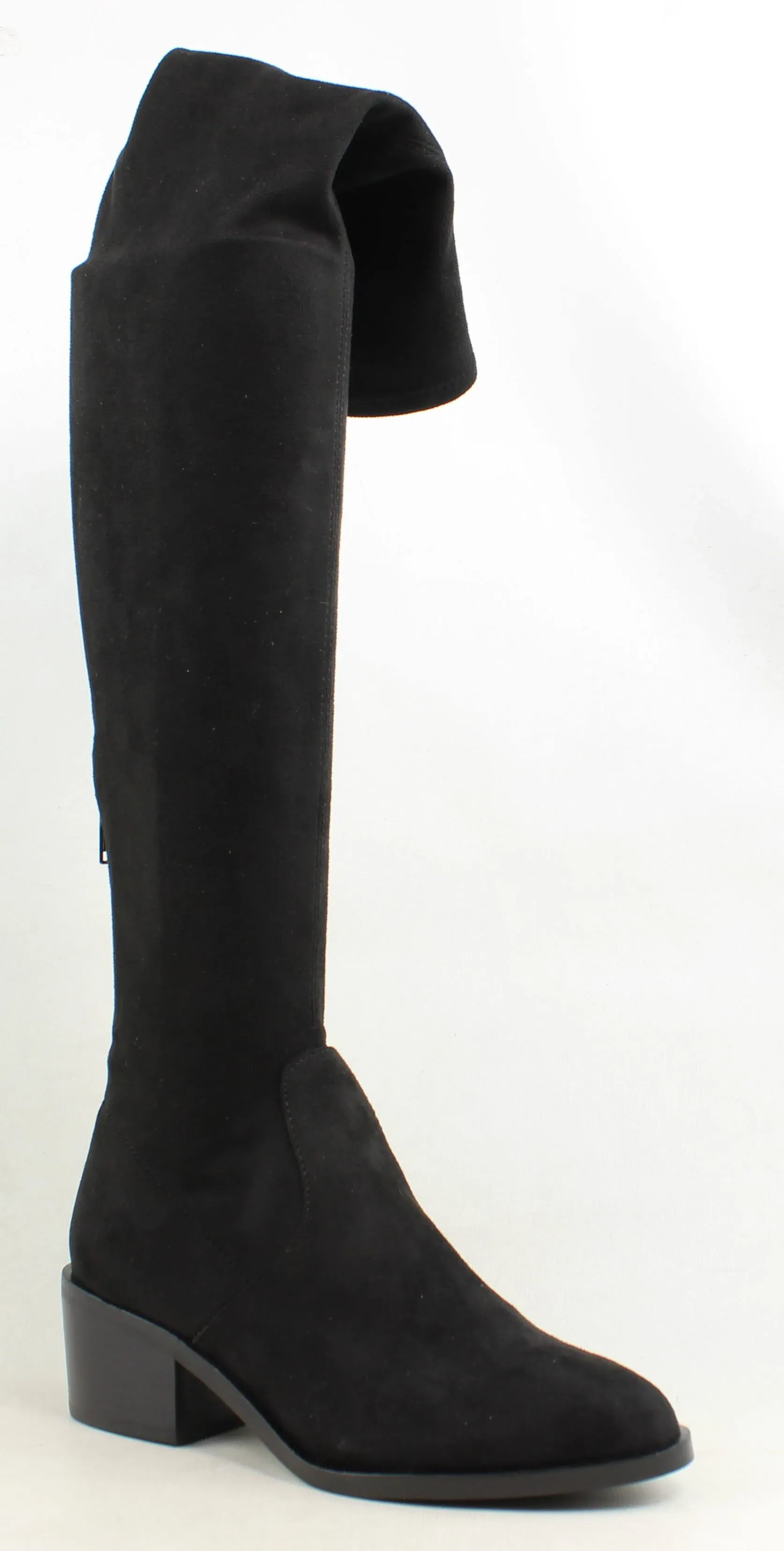 Steve Madden Black Suede Like Georgette Over the Knee Boot, Women&#x27;s Size 5.5