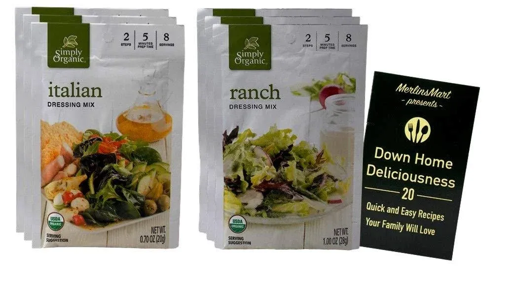 Simply Organic Salad Dressing Seasoning Powder Mix | 2 Flavor VA