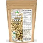 Fennel Seed 1LB (16Oz) 100% CERTIFIED Organic Egyptian Fennel Seed (Foeniculum vulgare), in 1 lbs. Bulk Resealable Kraft BPA free Bag by U.S. Wellness Naturals