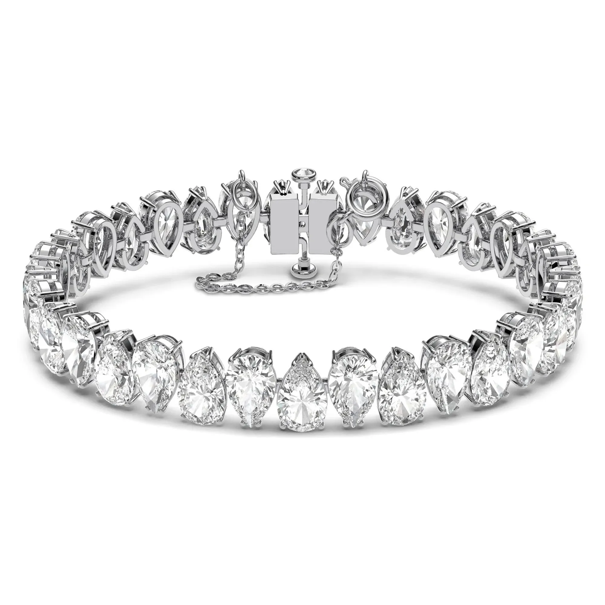 Swarovski Millenia Bracelet, Pear Cut, White, Rhodium Plated