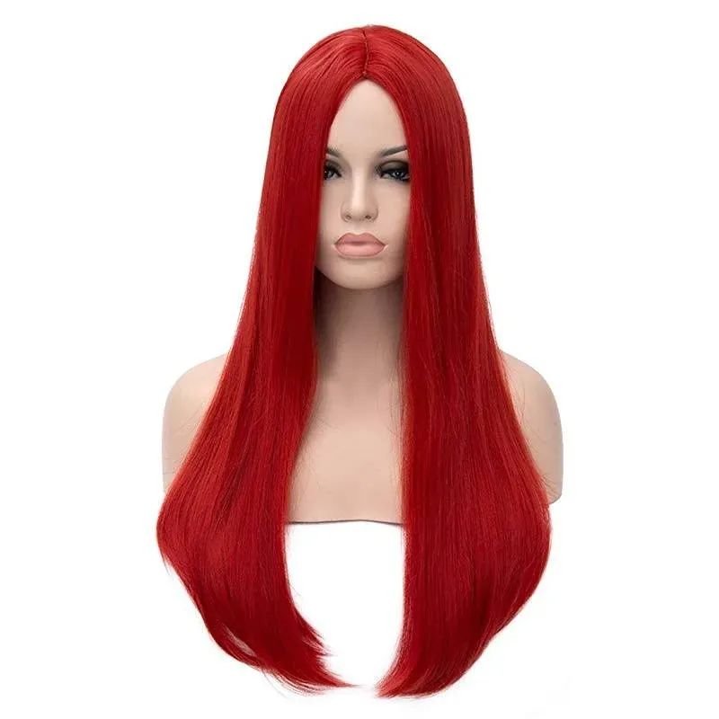 Bopocoko Long Red Wigs for Women 27 Long Straight Hair Wigs Halloween Costume ...