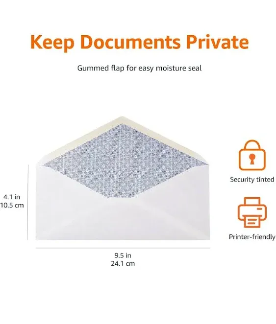 AmazonBasics #10 Security Tinted Business Envelopes - 4 1/8-Inch x 9.5-Inch, 500 Pack