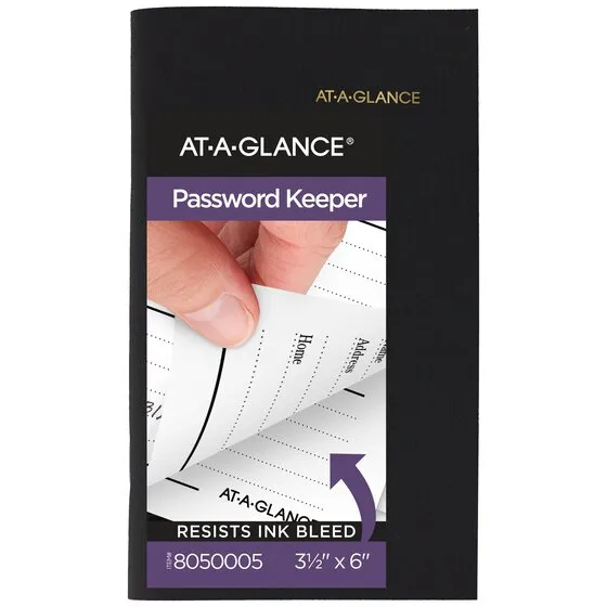 At-A-Glance Website Address Book/Password Keeper - Monthly Planners