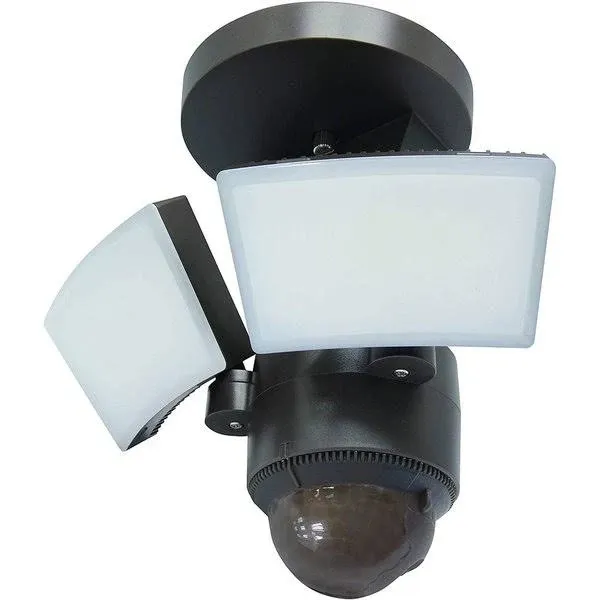 IQ America LM1811 Motion Security Flood Light 1100 Lumen LED Outdoor Weatherproof Motion Sensor, 180 Degree 50' Detection, Wall Eave or Soffit