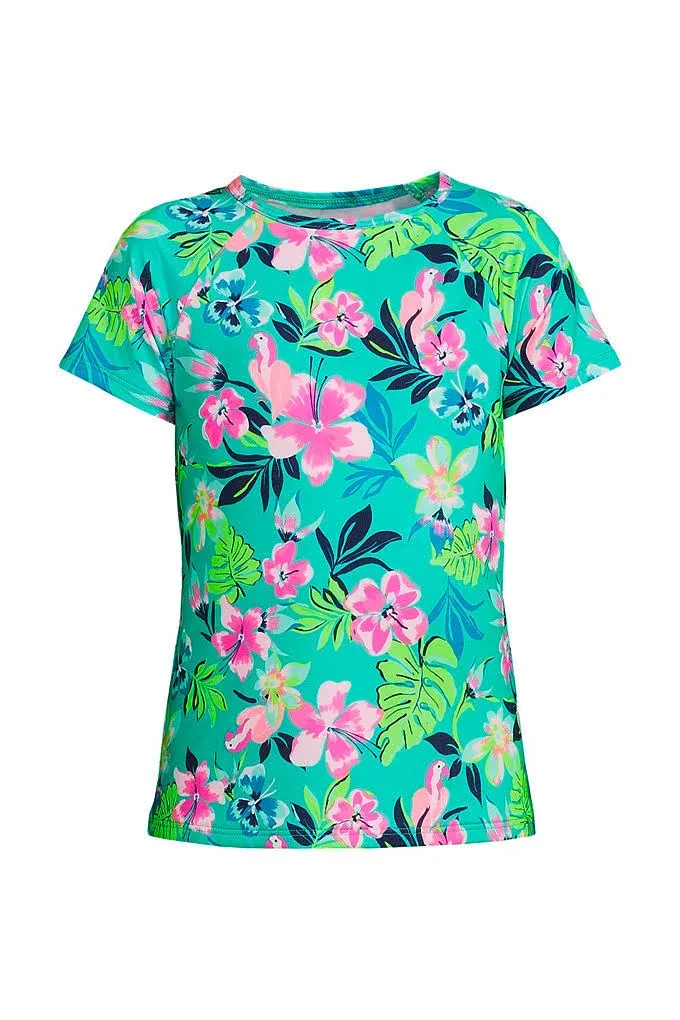 Girls 7-16 Lands' End Short Sleeve Rash Guard