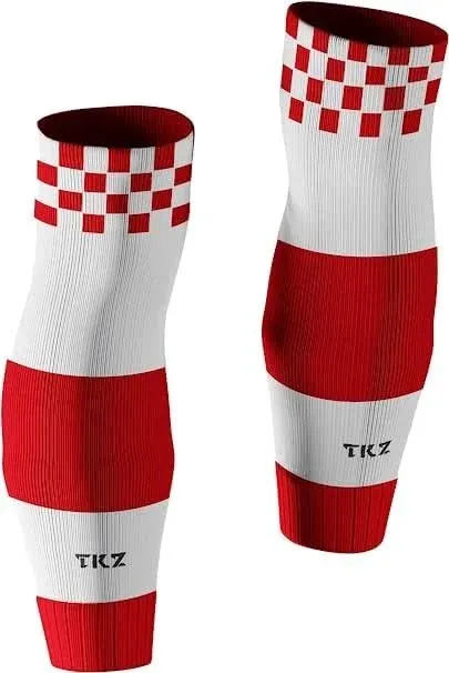 Tekkerz leg sleeve over 20 color variations compatible with grip socks for soccer, football, hockey, rugby athletic socks