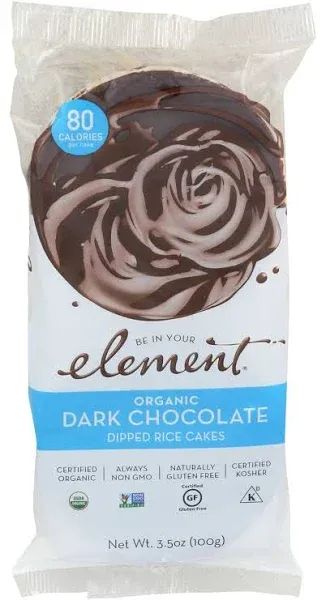 Be In Your Element Rice Cakes, Organic, Dark Chocolate, Dipped - 3.5 oz