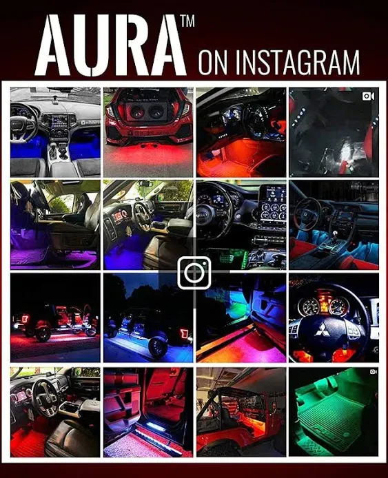 AURA PRO LED Interior Ambient Lighting Kit (4 x 12 Inch or 6 x 12-Inch