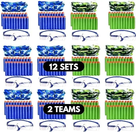 Compatible Nerf Party Supplies, Nerf Party Favors for 12 Kids. Boys & Girls. Nerf Guns N