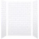 Transolid SWK483672-21 SaraMar 36-in x 48-in x 72-in Glue 3-Piece Shower Wall Kit, White