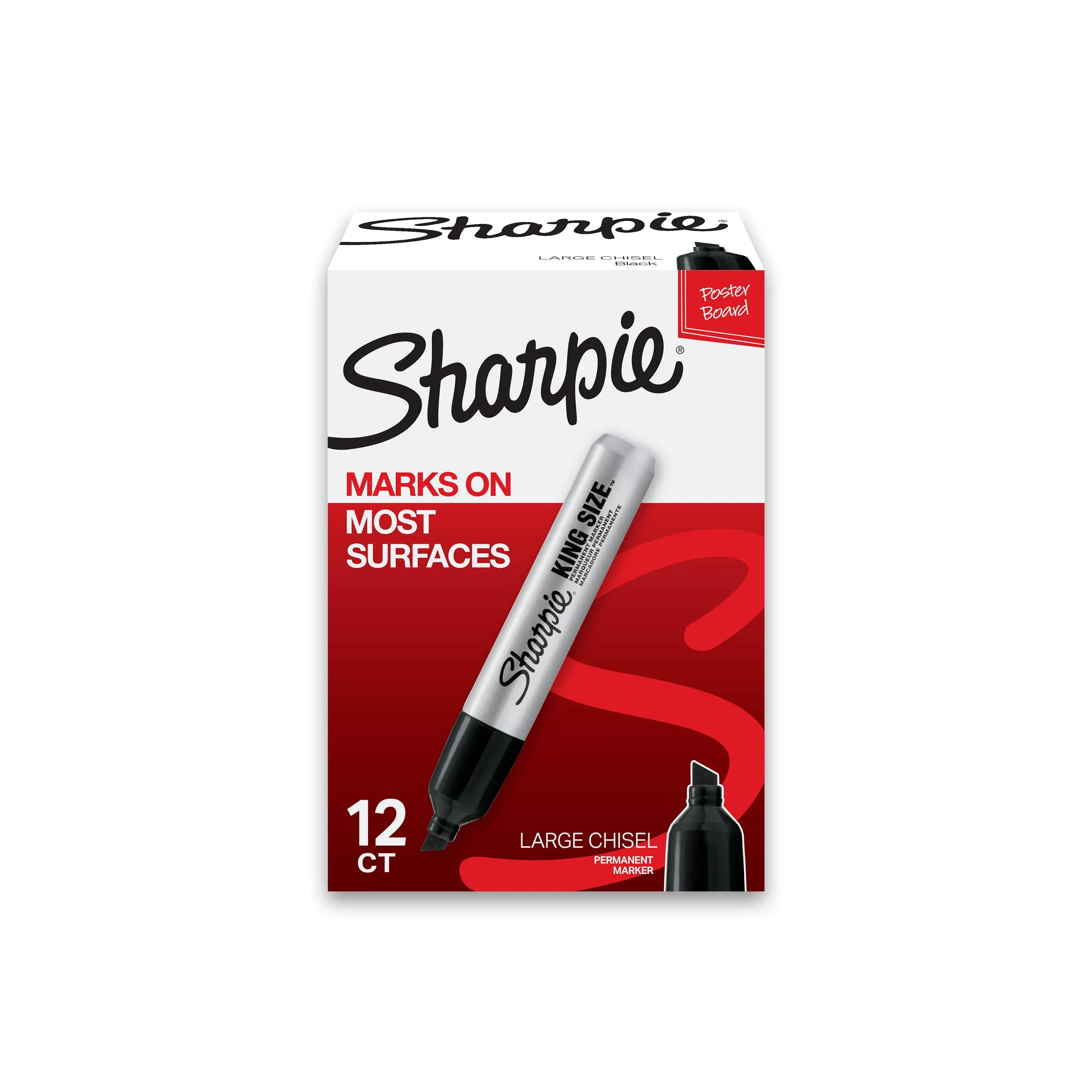 Sharpie 15001 King Size Water-Resistan<wbr/>t Chisel-Tip Permanent Marker, Black