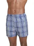 NEW $30 JOCKEY MENS 3-PACK  2XL Cotton Blend WOVEN PLAID BOXERS  $15