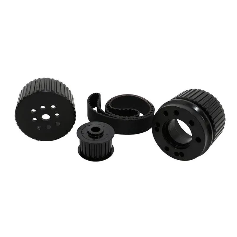 Assault Racing Products 2252KIT-BK SBC Small Block Chevy Billet Black Aluminum Gilmer Belt Drive Pulley Kit 350 400