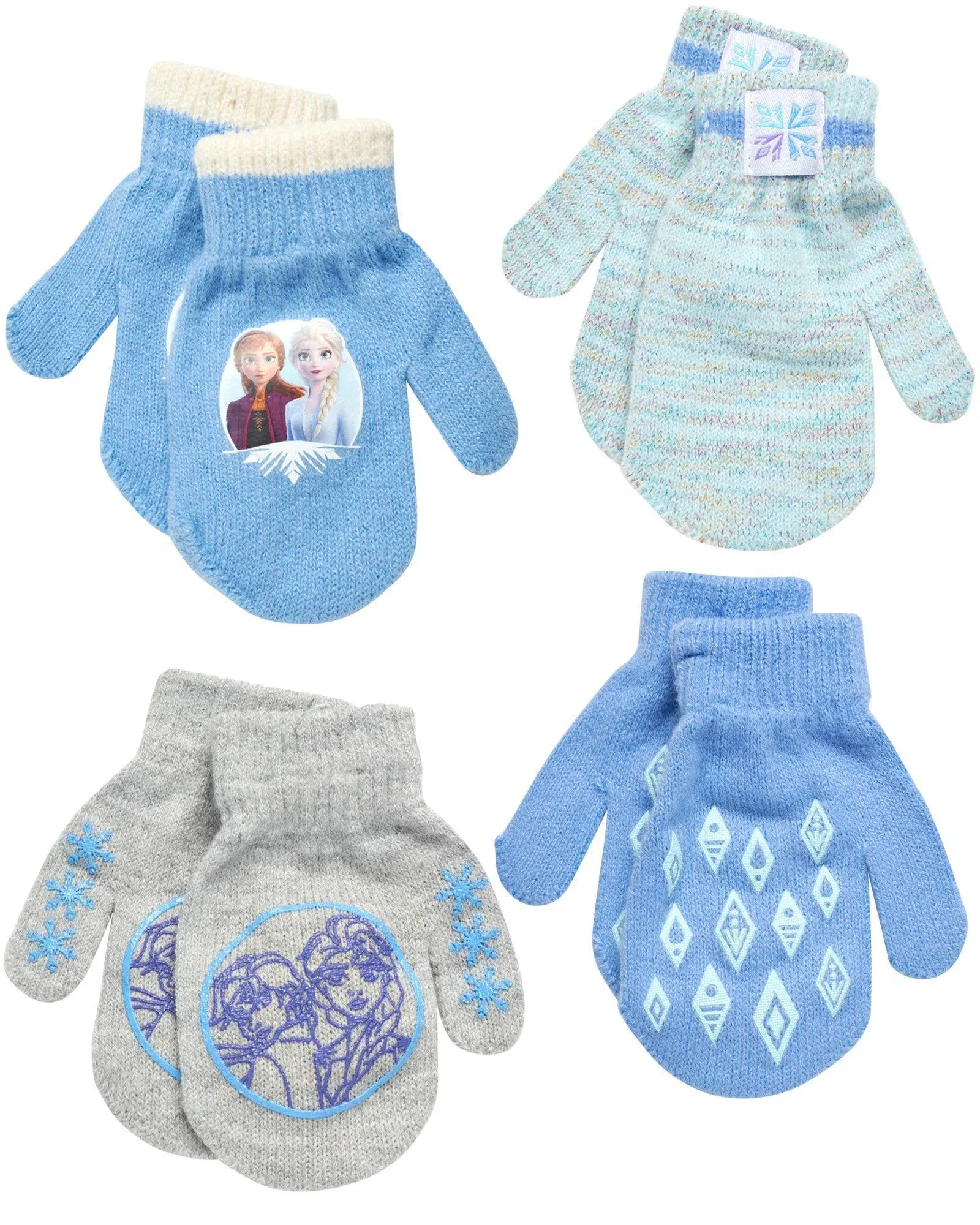 Disney Frozen Girls 4 Pack Gloves or Mittens (Toddler/Little Girls)