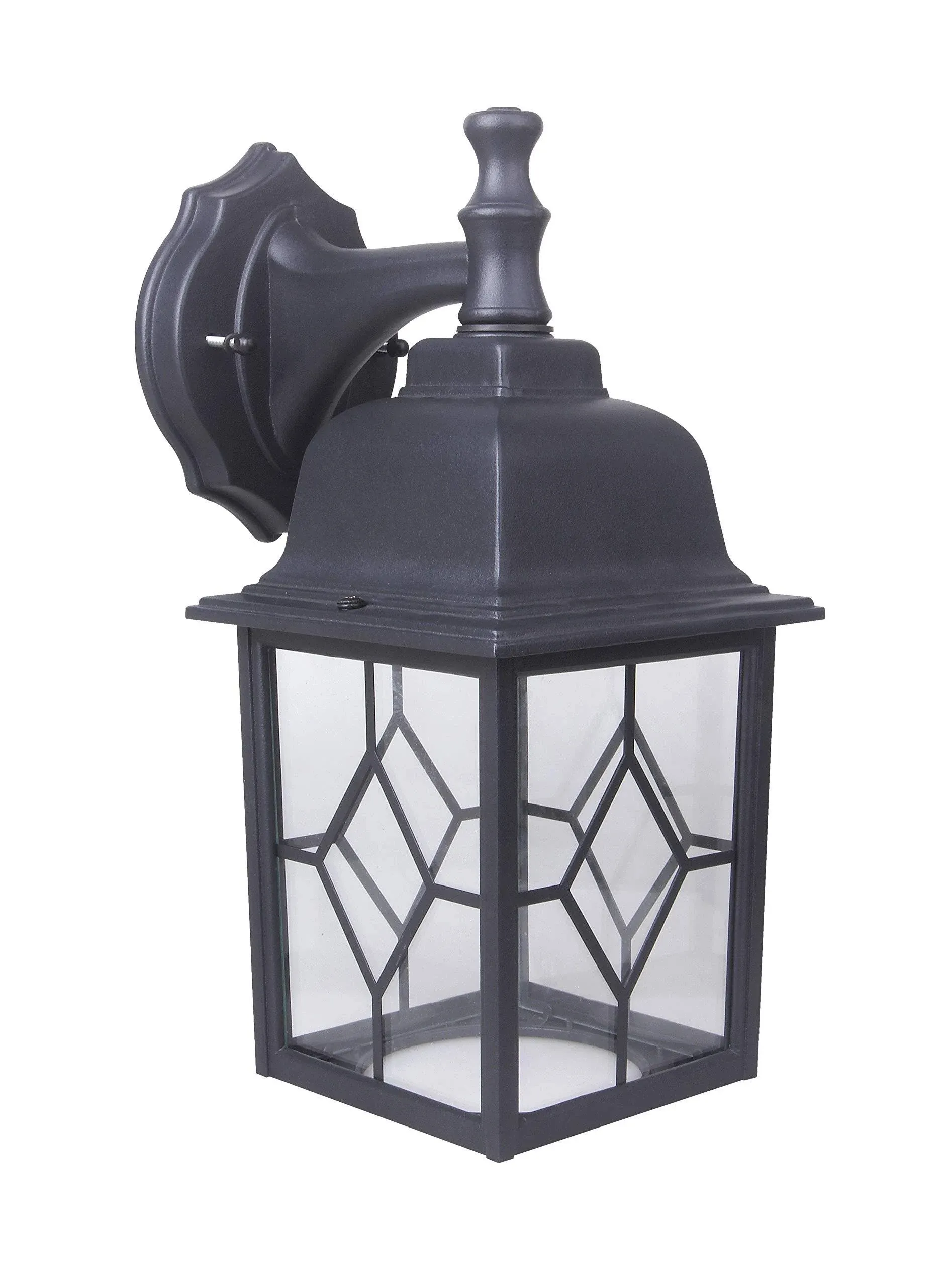 LIT-PaTH Outdoor LED Wall Lantern, Wall Sconce as Porch Light, 11W 1000 Lumen, 3000K Warm White, Aluminum Housing Plus Glass, Matte Black Finish