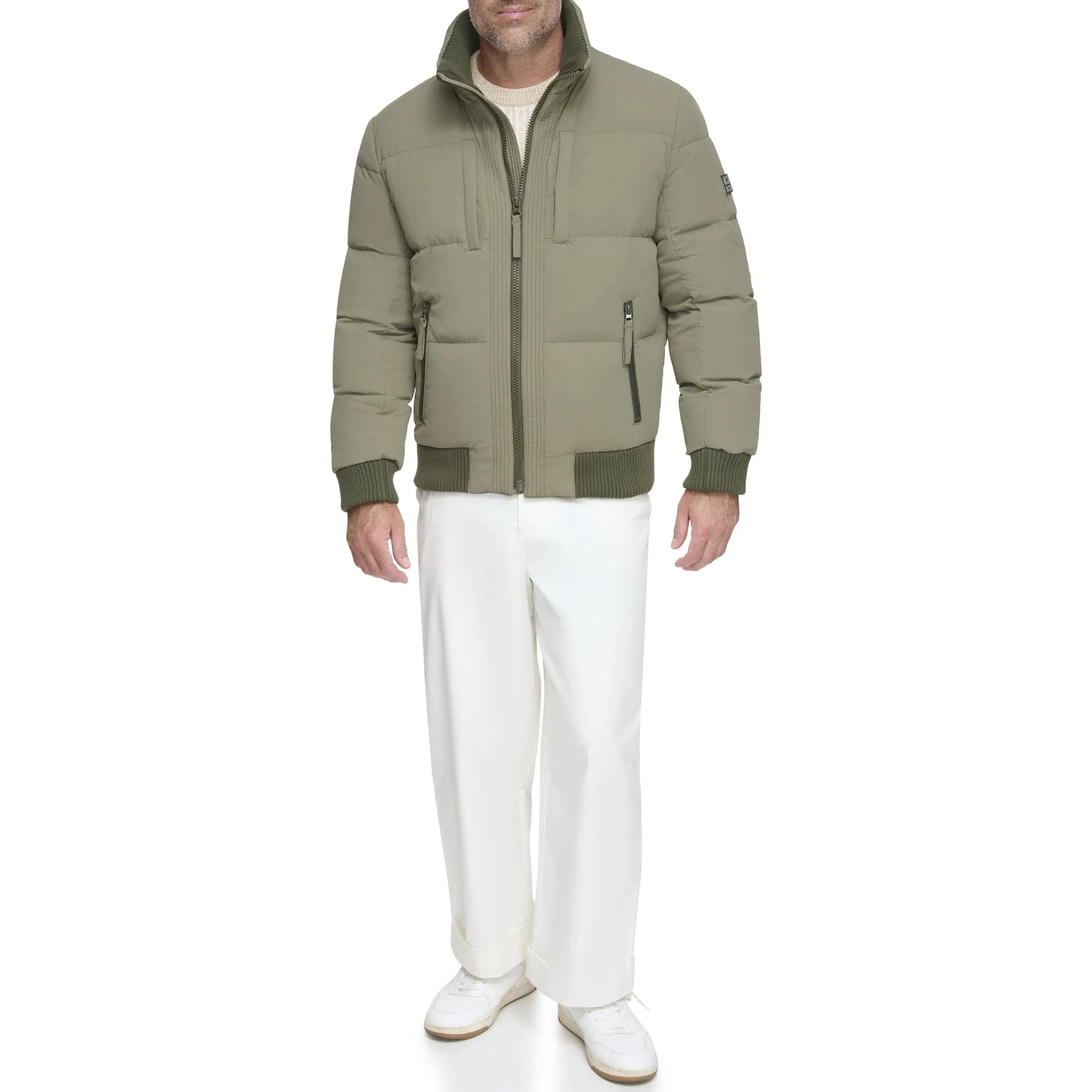 Andrew Marc Sideling Quilted Jacket Sage