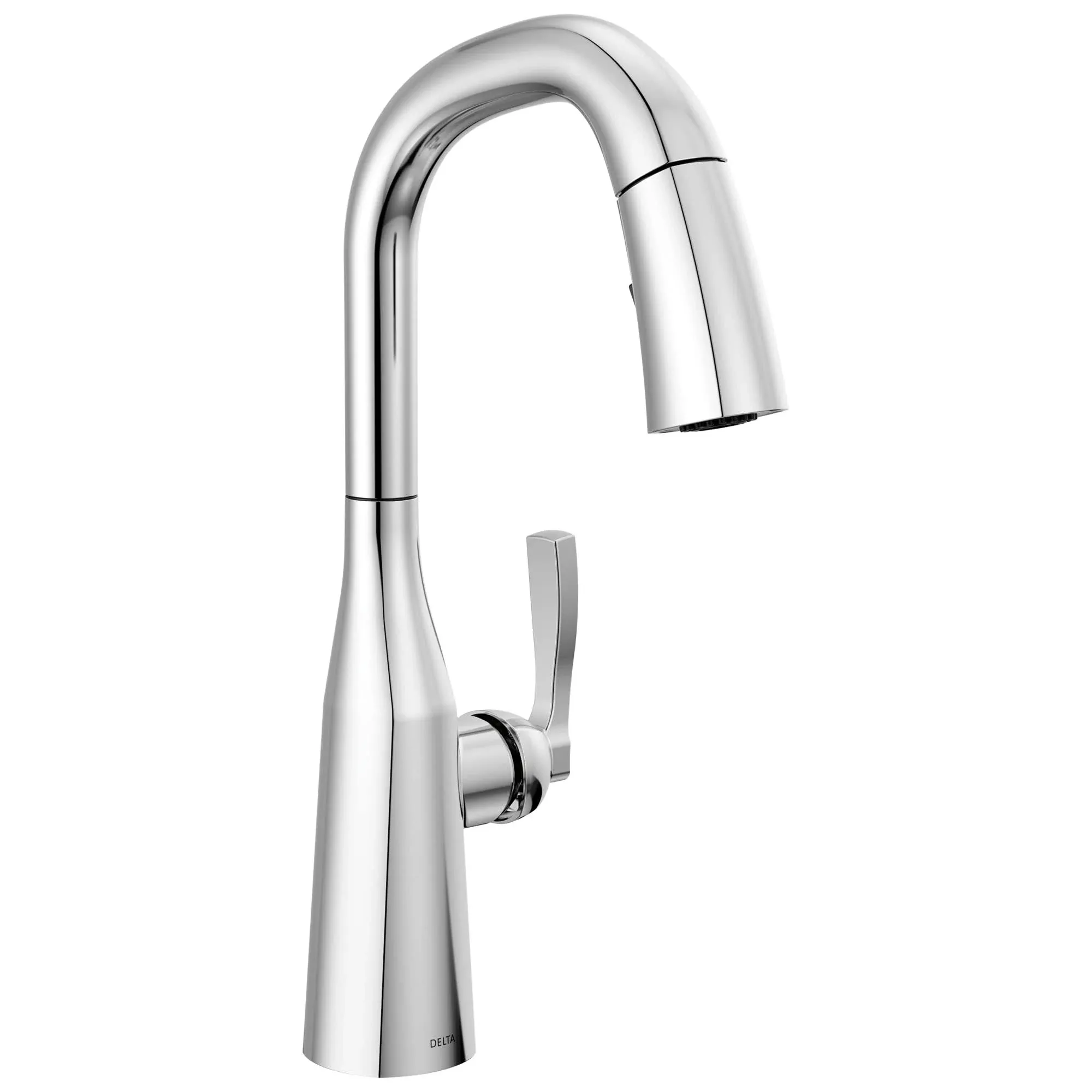 Delta Stryke: Single Handle Pull-Down Bar/Prep Faucet Lumicoat Chrome