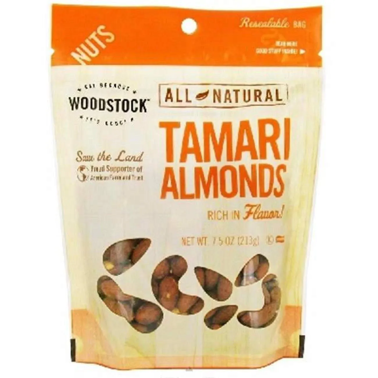 Woodstock Almonds, Tamari - 7.5 oz