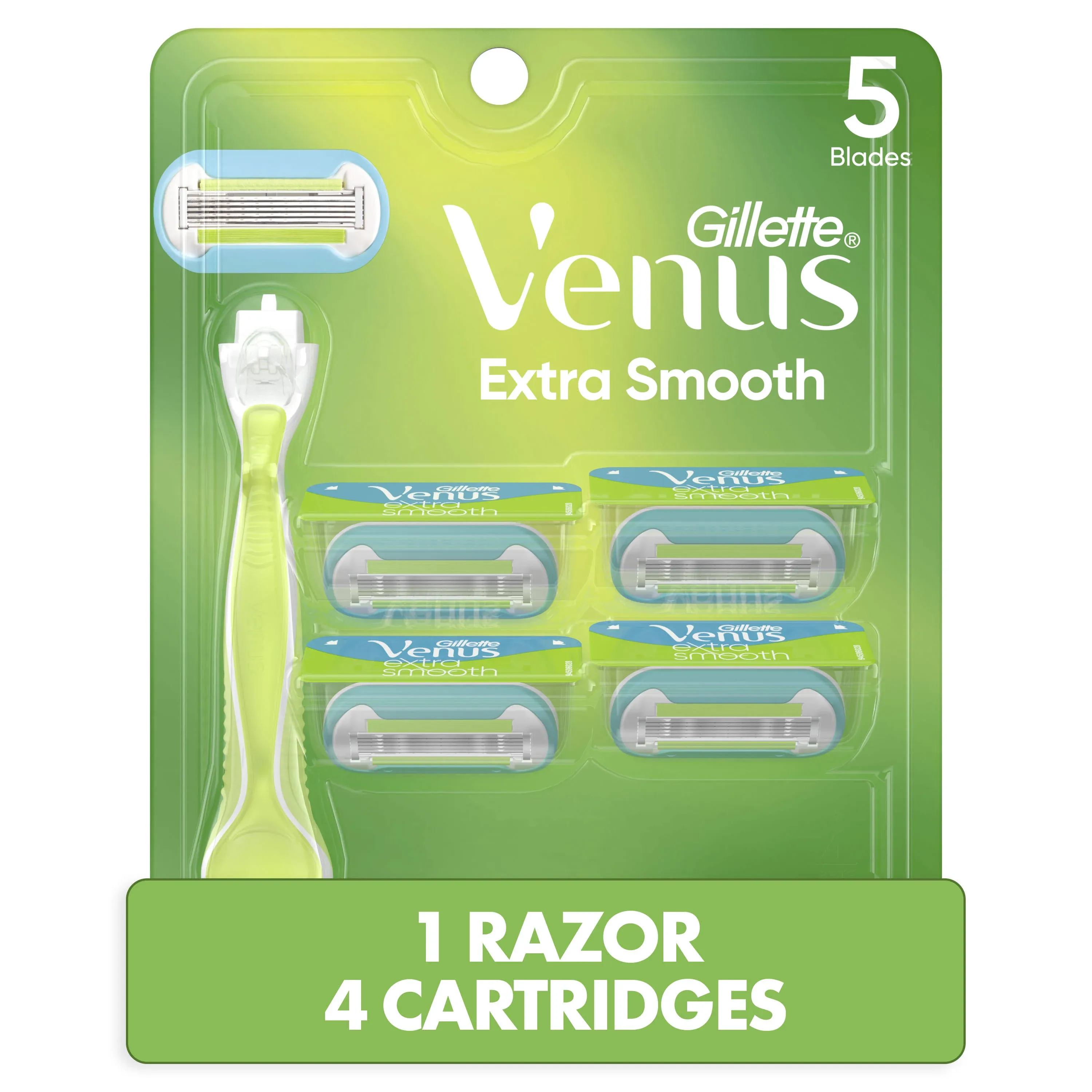 Venus Extra Smooth Women's Razor Handle + 4 Blade Refills