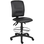 Boss Office Products B1645 Multi-Function LeatherPlus Drafting Stool without Arms in Black