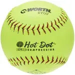 Worth 12" ASA Hot Dot Slowpitch Softball (Dozen)