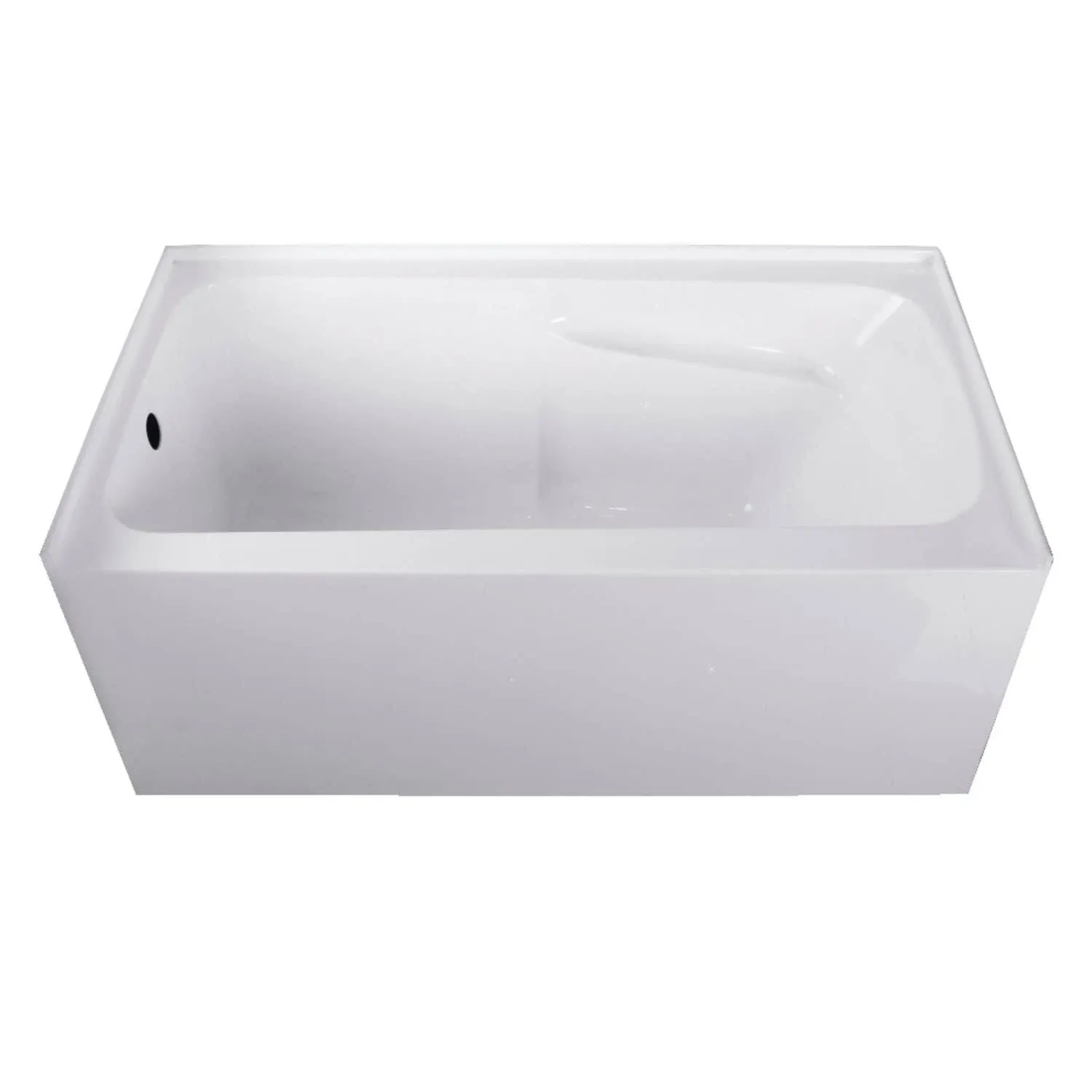 Aqua Eden Vtap543023l 54-Inch Acrylic Alcove Tub with Arm Rest and Left Hand Drain Hole, White