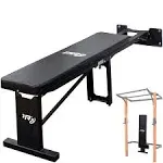 PRx Performance Folding Wall Mounted Flat Weight Bench - Home Gym Equipment, Space-Saving Workout Bench, Full Body Exercise, Weightlifting, Bench Press Seat, Ideal For Gym Enthusiasts - Black