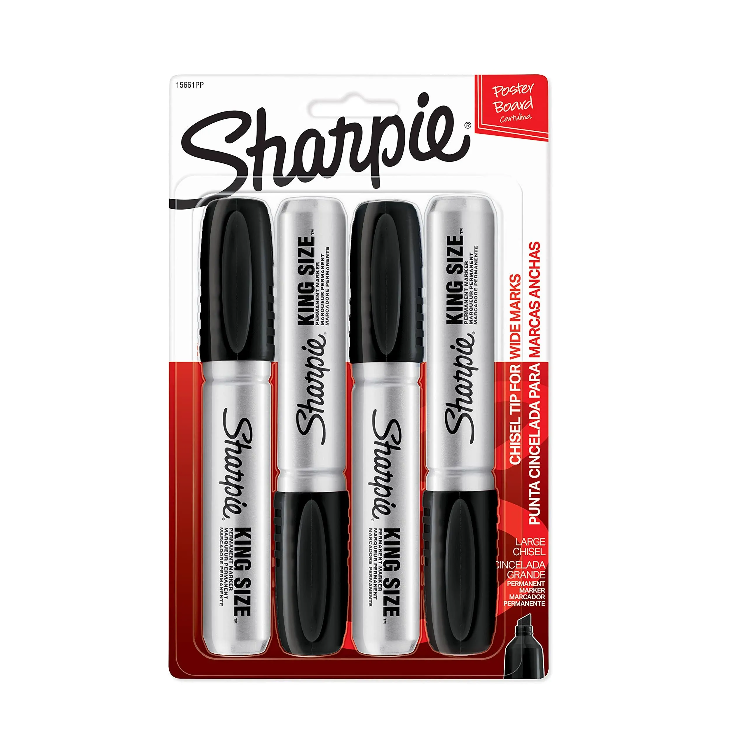 Sharpie King Size Permanent Markers - Black - 4 Pack