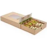 Restaurantware Slide Tek 12x8.7x3.2 inch Insert for Catering Trays,10 Grease-Resistant Insert for Catering Boxes-High Wall,Sturdy,Kraft Paper Insert