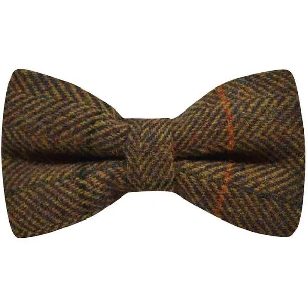 Dijon Brown Herringbone Check Bow Tie