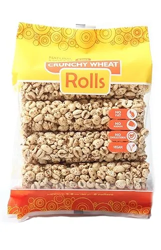 Kim’s Magic Pop Crunchy Whole Wheat Rolls | 12 Bags | 8 Rolls Each | Multigrain, Vegan, Vegetarian | Natural Ingredients | No Fat, No Sodium, No Cholesterol | Healthy, Sweet Snack | Natural Cane Sugar