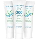 Bergman Kelly Hotel Shampoo and Conditioner 2in1 0.5 fl oz, 200 pk, White Tea, Delight Your Guests with Revitalizing and Refreshing Travel Size Sham