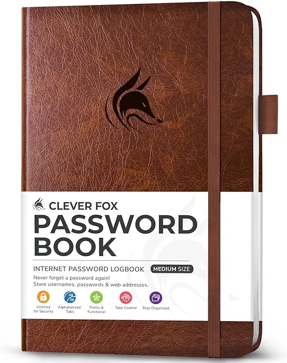 Clever Fox Password Book with Tabs. Internet Address and Password Organizer ...