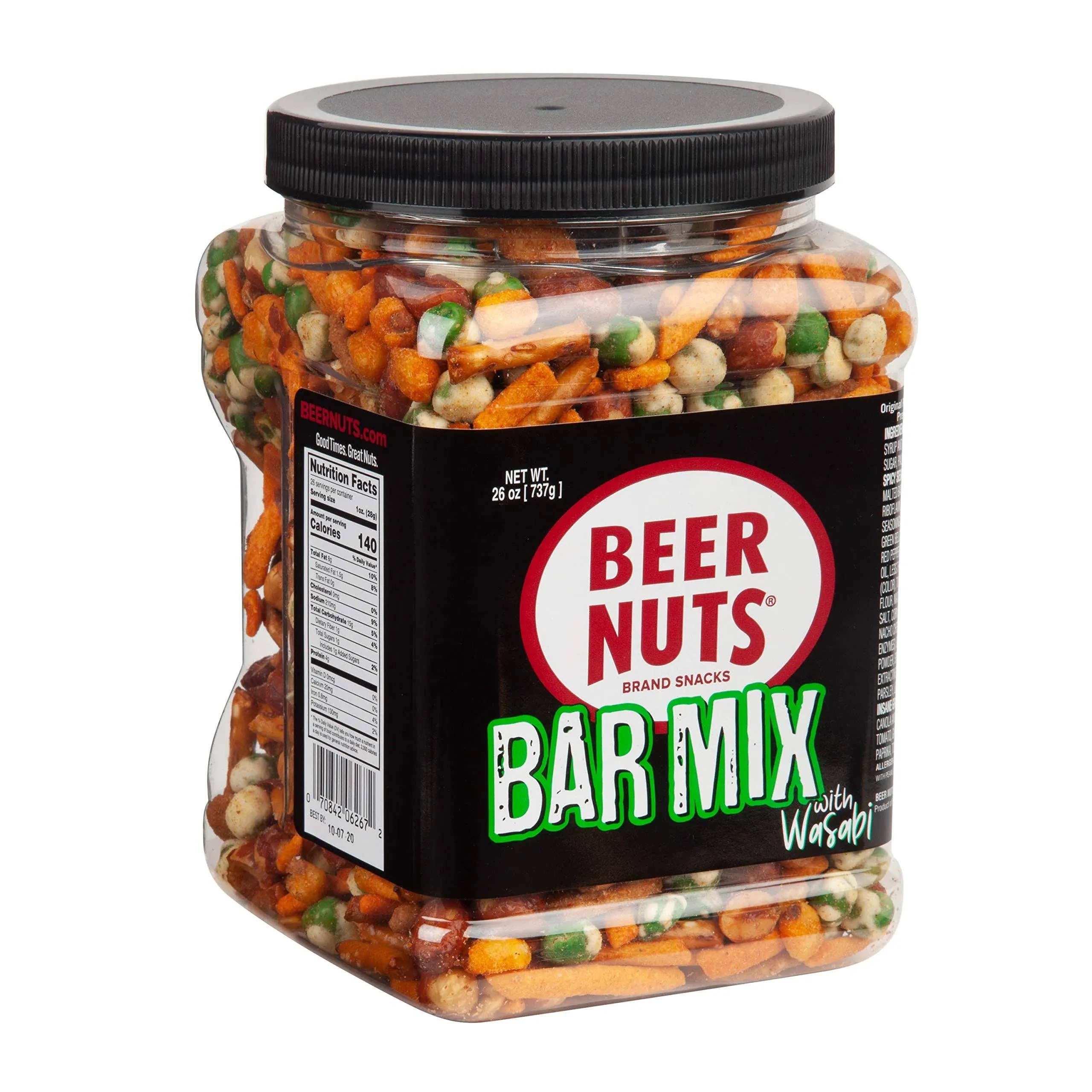 Beer Nuts Bar Mix with Wasabi, 26 Ounce Jar -- 12 per case