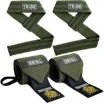 Tribe Lifting Heavy Duty Wrist Wraps and Lifting Straps - 21" Wrist Wraps for Weightlifting Men and 24" Wrist Straps for Weightlifting with Silicone