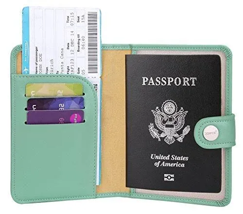 Zoppen Passport Cover Rfid Blocking Travel Passport Wallet Slim Id Card Case