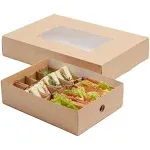 Restaurantware Slide Tek 12x8.7x3.2 inch Insert for Catering Trays,10 Grease-Resistant Insert for Catering Boxes-High Wall,Sturdy,Kraft Paper Insert