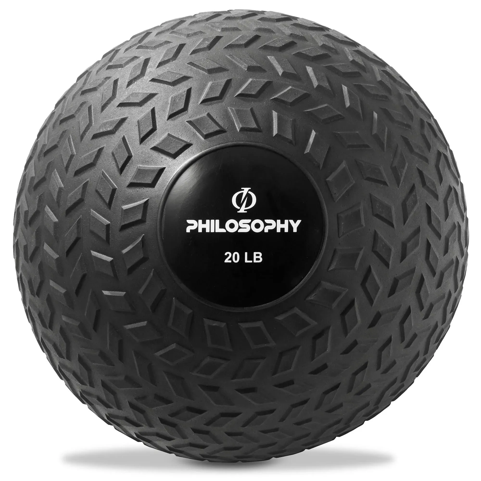 Philosophy Gym Slam Ball, 20 lb - Weighted Fitness Medicine Ball with Easy Grip Tread