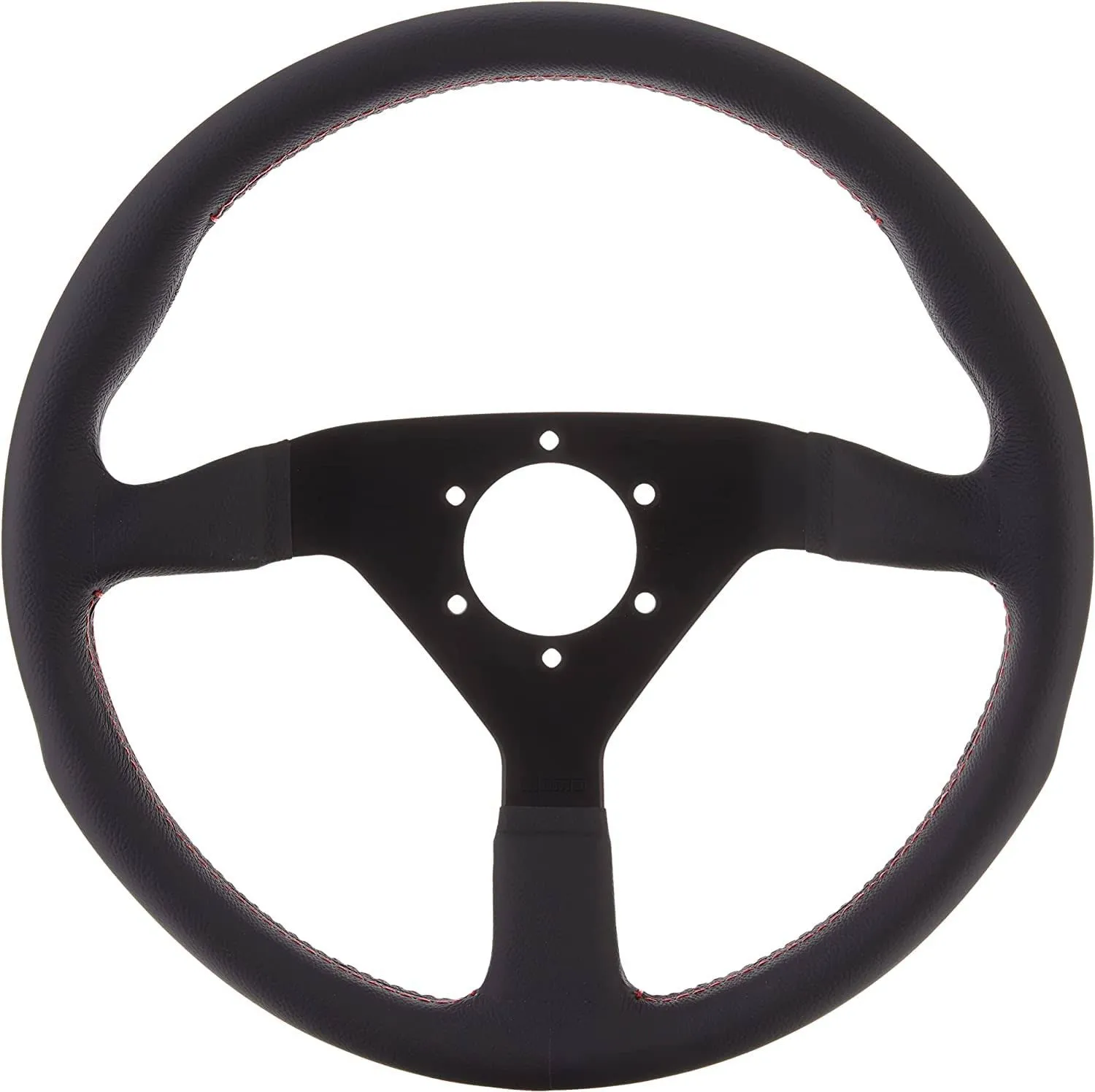 Momo Montecarlo Steering Wheel 350 mm - Black Leather/Red Stitch/Black