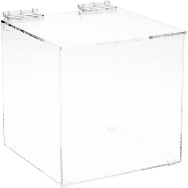 Plymor Clear Acrylic Display Case Box With Hinged Lid, 6&#034; x 6&#034; x 6&#034;