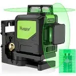 Huepar 902CG Cross Line Laser Level 2x360° Self-Leveling Laser Leveler, 2D Green Cross Line Lazer Level with Pulse Mode, Switchable Horizontal and Vertical, Magnetic Pivoting Base Included