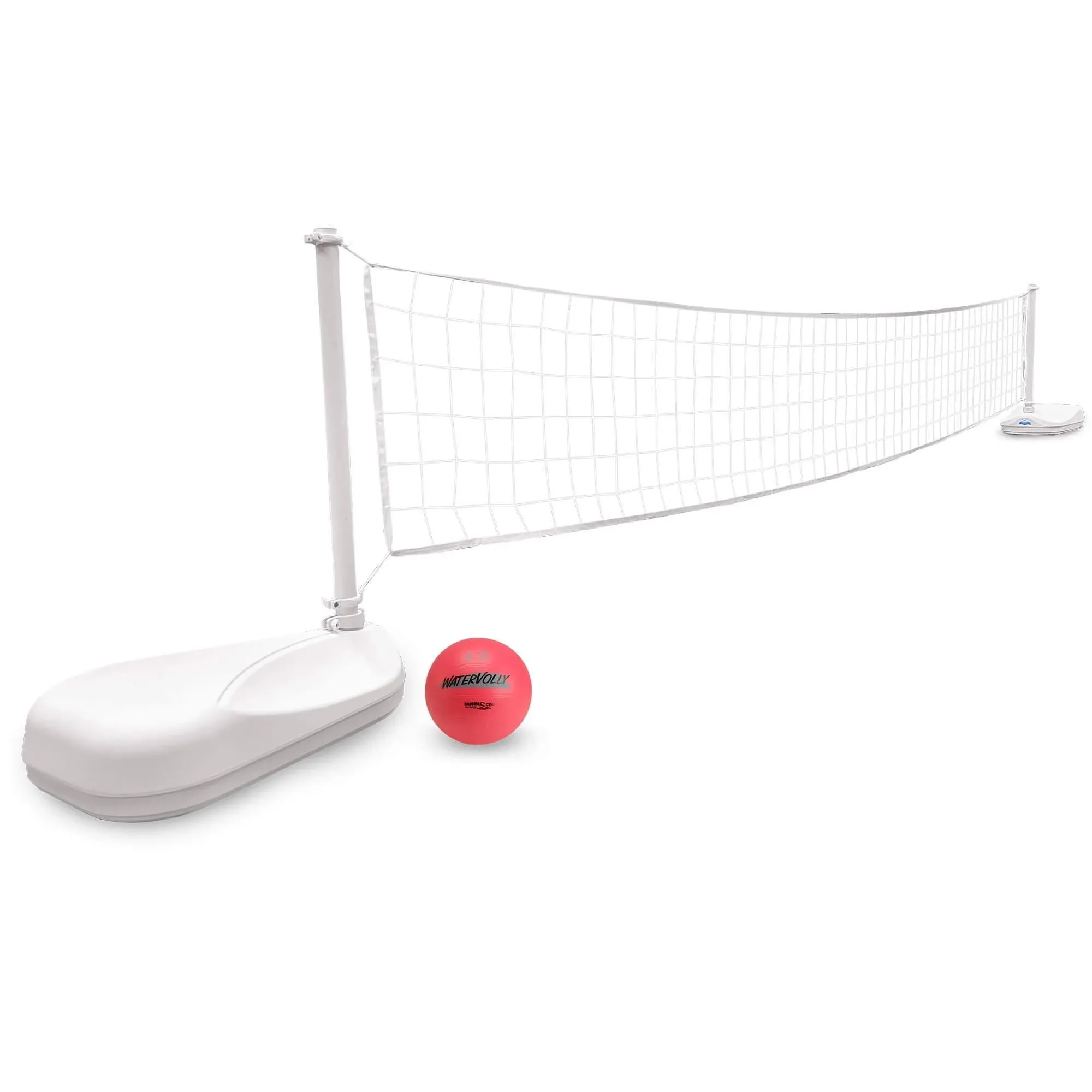 Dunn-Rite AquaVolly Pool Volleyball Net Set for Adults & Kids, White