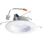 HALO RL560WH6935R RL 5 in. and 6 in. 3500K Bright White Integrated LED Recessed Retrofit Downlight Trim, Matte White