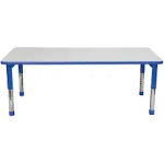 As We Grow Gray Blue Rectangular Adjustable Table - 30" x 60" by Angeles