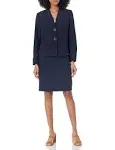 Le Suit Women's Petite Collarless 2 Button Jacket & Slim Skirt